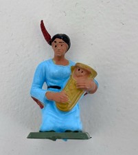 FIGURINE STARLUX  INDIENNE AVEC PAPOOSE Bleue