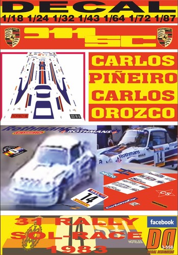 Decal porsche 911 rothmans - porsche, sc
