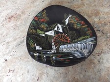 LONGWY GRAND FEU - ECLUSE ROUE A EAU -  Assiette murale - Faïence émail main