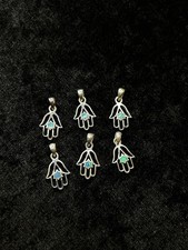 Lot 6 pendentifs Hamsa Argent