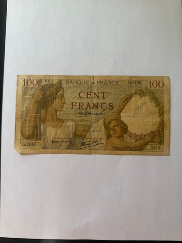 Billet banque 100 francs - banque, sully