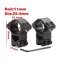 Colliers de fixation pour lunette de tir rail 11 mm type tunnel diamètre 25,4 mm