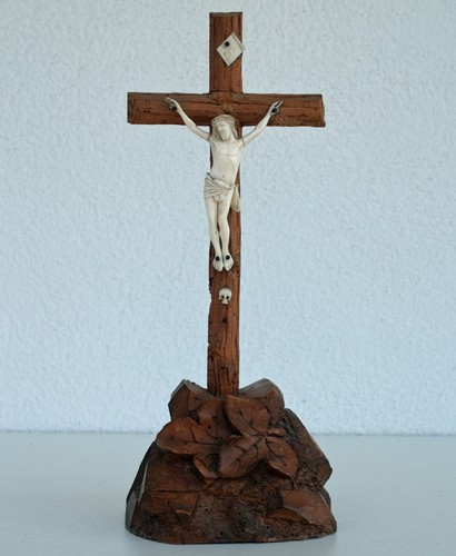 Ancien christ croix bois - ancien,