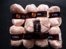 lot de 9 pelotes de laine 3 SUISSES CELIA  couleur corail