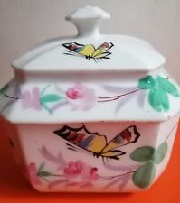 SUCRIER ANCIEN BONBONNIÈRE EN PORCELAINE DE PARIS BAYEUX VALENTINE PAPILLONS