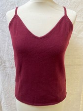 Neuf débardeur XL caraco col V  bordeaux 100% cachemire ERIC BOMPARD