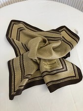 Foulard Carré de Soie Beige et Marron Guy Dormeuil Cadeau pour femme (FO204)