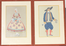 PAIRE D'AQUARELLES ENCADRÉES