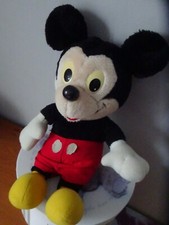 MICKEY DISNEY PELUCHE VINTAGE 42 CM SHORT TISSU ROUGE 