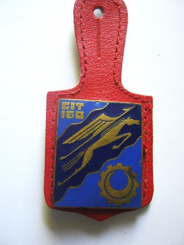 Old enamel badge leather - old,