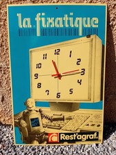Plaque Publicitaire Horloge d'atelier Plexiglas annees 1960/70
