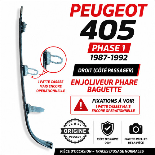 Enjoliveur phare droit peugeot - enjoliveur,