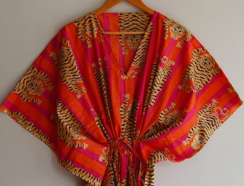 Kaftan tigre orange indien - kaftan,
