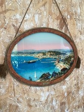Tableau Ovale Vue Plage De Nice 1930 Vintagé 44x33