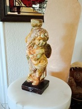 Porte Bougie angelot Putto En Verre D'Art Émaillé Pièce Unique Signée 