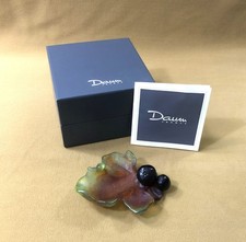 sculpture FIGUES pâte de verre signé DAUM FRANCE ( cristal baguier vide poche )