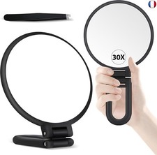 MIYADIVA Miroir grossissant 30X avec poignée - Miroir de Maquillage à Double F