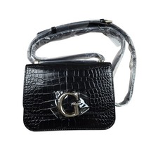 Sac GUESS noir effet croco