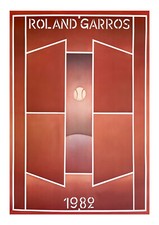 AFFICHE POSTER - TENNIS ROLAND GARROS 1982