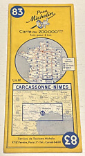 Carte MICHELIN - Carte N° 83 - Carcassonne Nîmes - 1960 - Bel Etat.