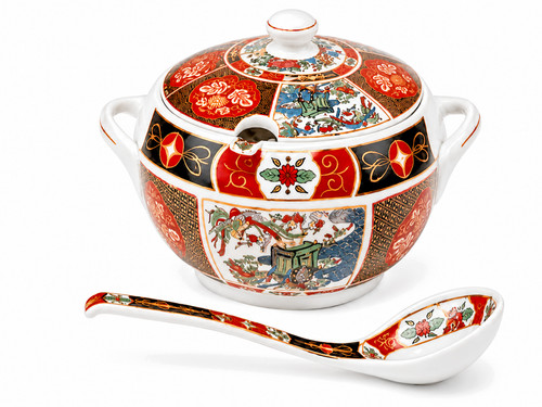 Soupière louche porcelaine