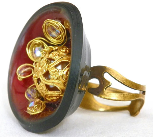 Bague bouton ancien - bouton,