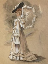 Beau Dessin Gouache Encre