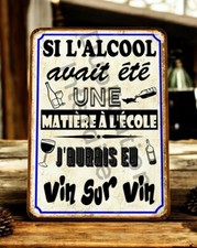 plaque métal vintage Vin sur