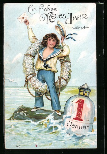 Carte postale voeux nouvel - voeux, du