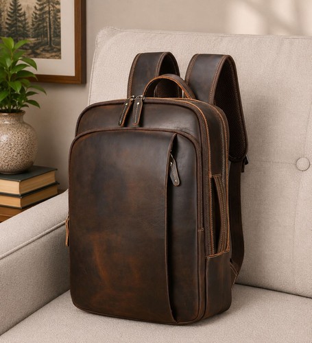 Vintage leather backpack - vintage,