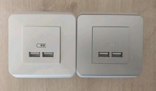 Lot De 2 prises USB double Schneider electric unica déco - 1 Grise et 1 Blanche 