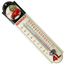 Thermomètre émaillé bombé hauteur 30cm :  RENAULT 4L