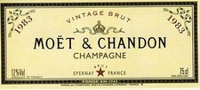 ETIQUETTE DE CHAMPAGNE MOET ET