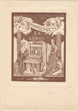 Exlibris Livre D'Art Manuel Bujados 1889-1954 Presse À Imprimer Palmiers Acte