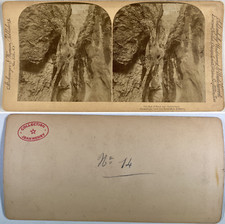 Suisse, L'Aar, Rocher sculpté par l'eau, Vintage albumen print, ca.188