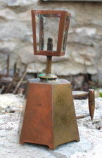 ancienne lampe a essence travail de poilu guerre 1914 - 18 tranché ( no pigeon )