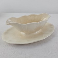 Saucière En Faïence Ivoire De Sarreguemines