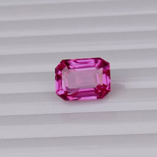 Saphir rose de Ceylan 5,10 ct. taillé octogonalement pierre précieuse en vrac...