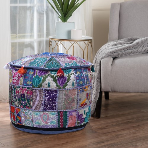 New boho patchwork pouf - new,