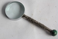 Loupe argent et Malachite
