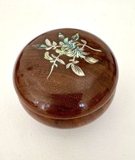 Petite boite à bijoux en bois et nacre " Coeur de Fleurs "