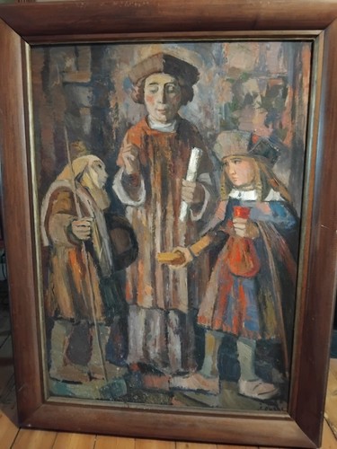 Tableau huile signé jacques - tableau,