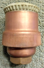 Douille E27 pas de 16,85 mm en Cuivre et Collerette Porcelaine pour Lustre TBE