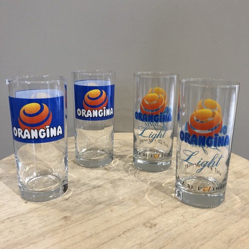 Lot verres soda - 4, orangina