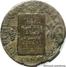 V5870 Rare Convention Sol à la Balance An II 1793 W Lille -> Make offer