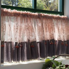 Dentelle Court Rideau Café Armoire Porte Résistant à la Poussière Demi