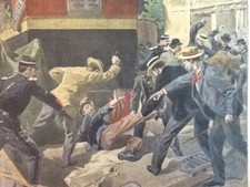 LE PETIT JOURNAL - FAIT DIVERS - UNE CHASSE A L'HOMME  - 1900