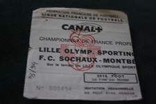 ticket )) LOSC LILLE V FC SOCHAUX  - Saison 1993/1994