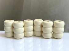 Lot de 6 embouts pour cordon de rideau - Plastique blanc cassé vintage années 80