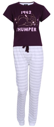 Pyjama violet gris bambi - gris,